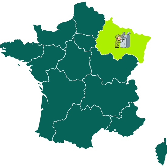 Carte de la région Grand Est